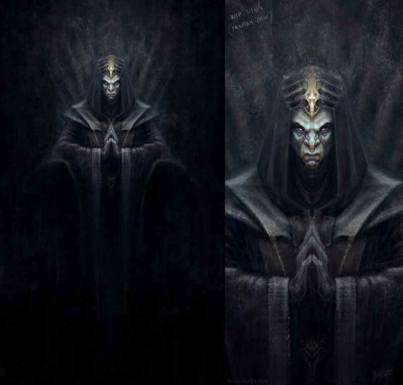 April 19 - Work in progress - Nefarious - painting WIP