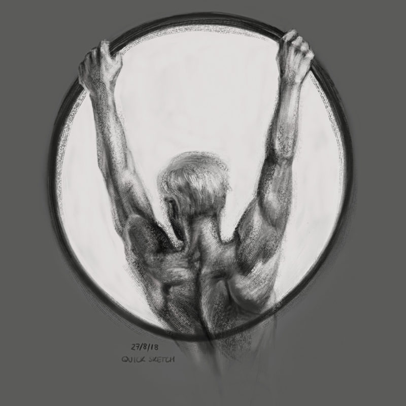 Aug 18 - Quick sketch study - male back