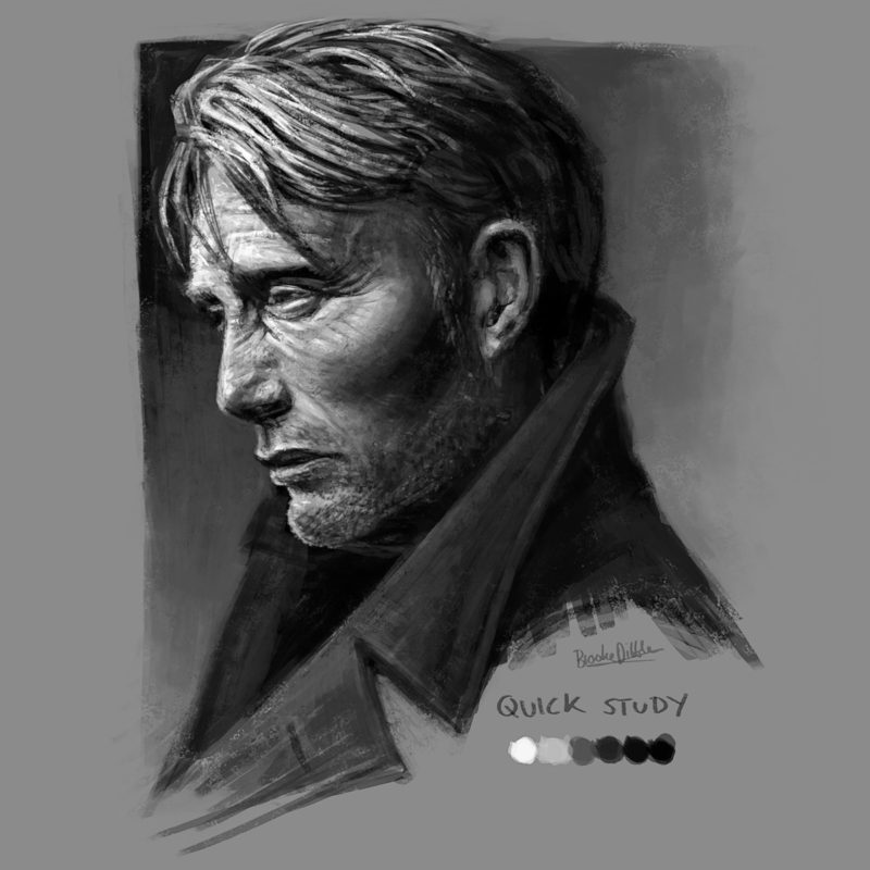 Mads Mikkelsen study sketch