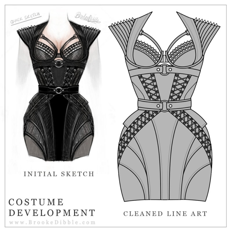 Aug21 - Personal project - development from sketch idea to line art